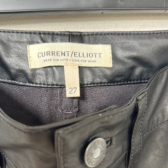 Black Dress Vegan Leather Pants with Tapered Leg - Picture 2 of 7